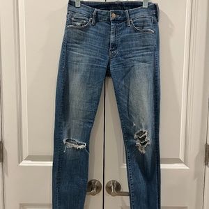 Mother Skinny Ripped Jeans